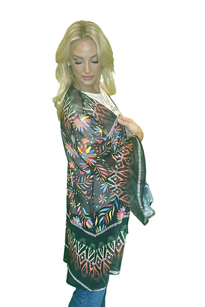 Colorful Mesh Kimono