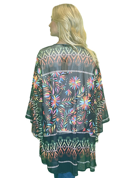Colorful Mesh Kimono