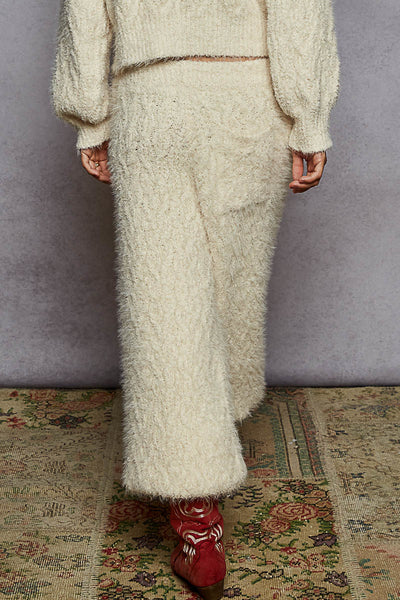 Powder Cream Fluffy Lounger Pants