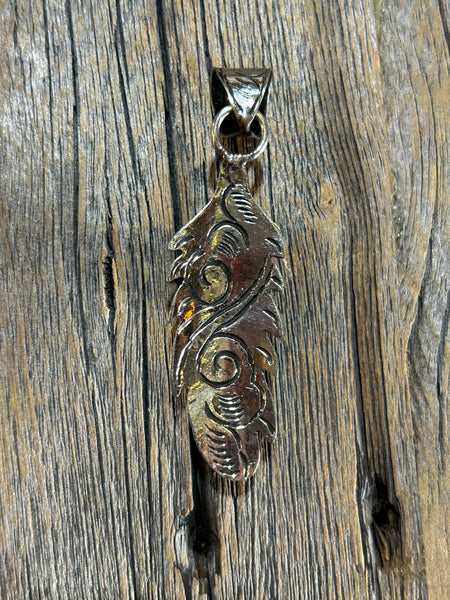 MOTHER OF PEARL FEATHER PENDANT