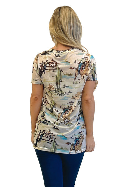 MESH WESTERN TOP- 2 COLORS