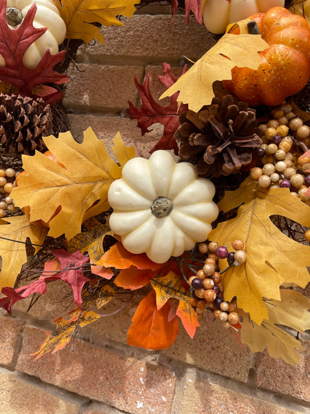24'' Thanksgiving Faux Pumpkin & Gourds Wreath