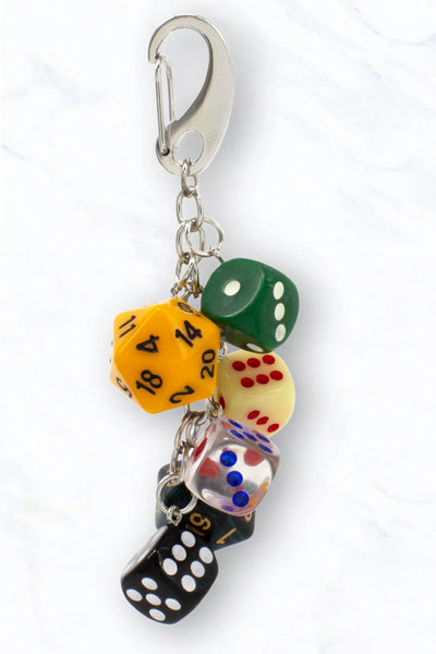 Colorful Dice Cluster Charm Keychain