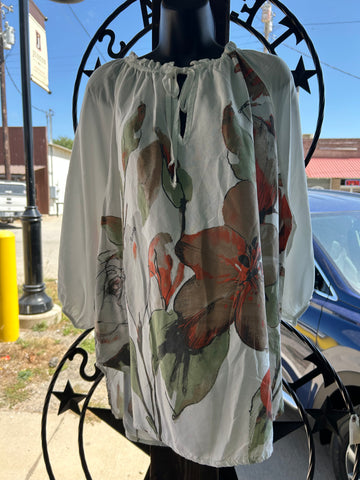 Tencel Floral Blouse