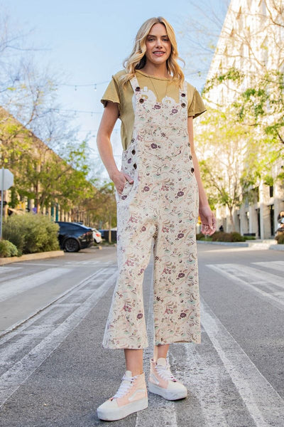Ditsy Floral Twill Oversized Overalls