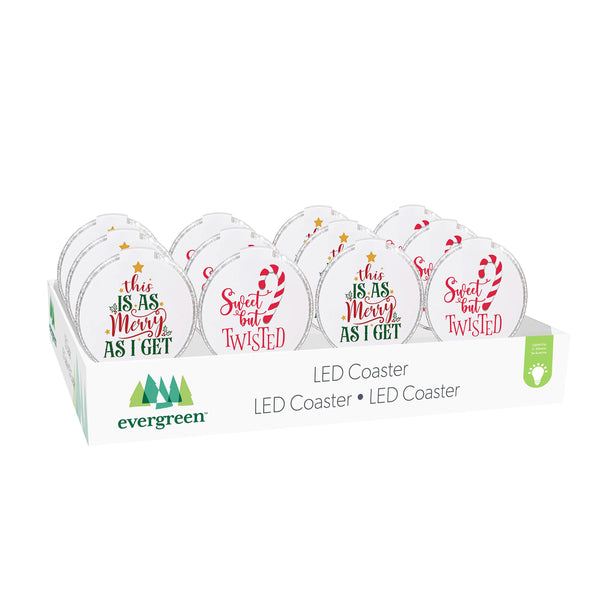 Christmas Vacation Coasters LED PVC, Asst of 2