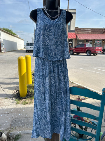 BLUE POPOVER DRESS