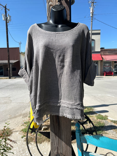 Frayed Gauze Top