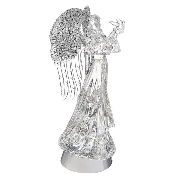 Nativity LED Table Decor Angel Acrylic Water Lantern, 14"H