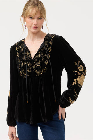 Black Velvet Prairie Blouse