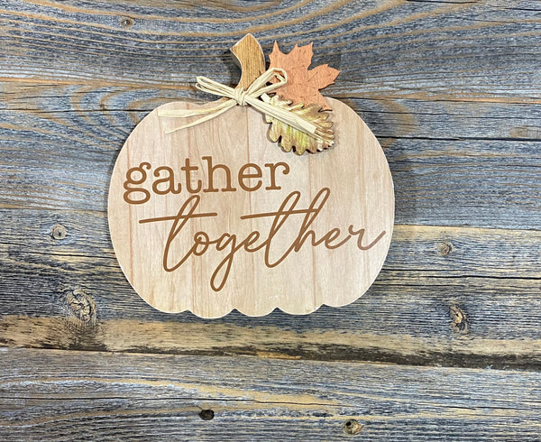 Pumpkin Décor w/Sentiment, 2 Asst.