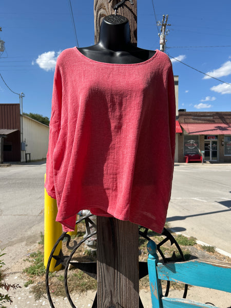 Gauze 3/4 Sleeve Top MULT COLORS