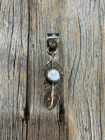 MOTHER OF PEARL FEATHER PENDANT