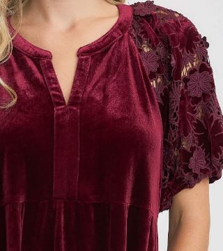 Plum Tiered Velvet Dress