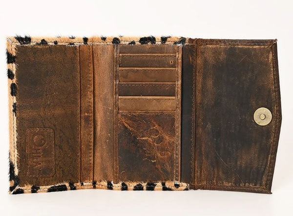 Trifold Leather Mixed Media Wallet