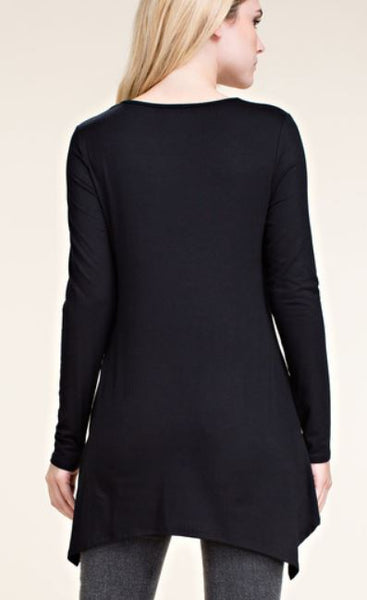 Black Long Sleeve Dazzle Top