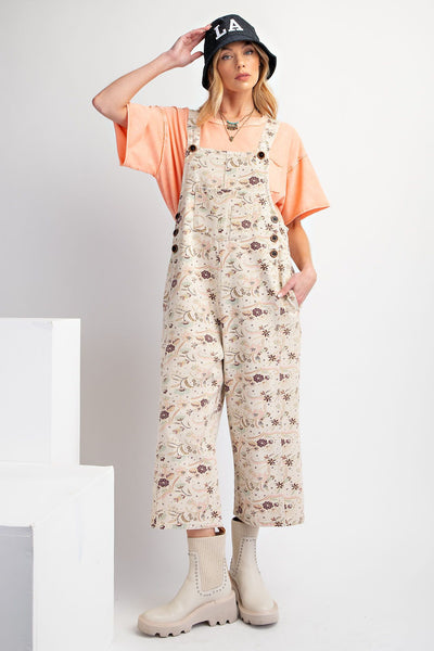 Ditsy Floral Twill Oversized Overalls