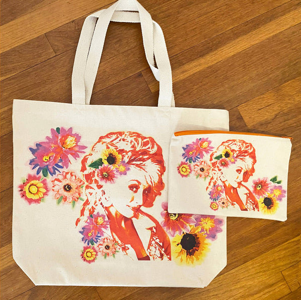 Dolly cotton canvas tote bag beach market