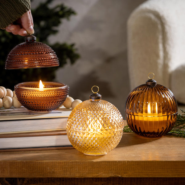 LED Décor Glass Round Candle- 3 STYLES