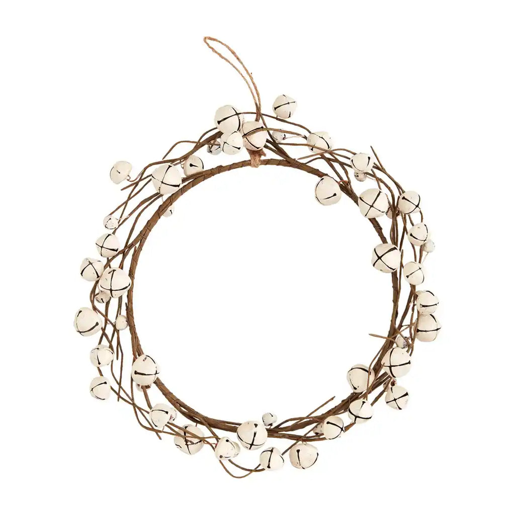 WHITE JINGLE BELL WREATH