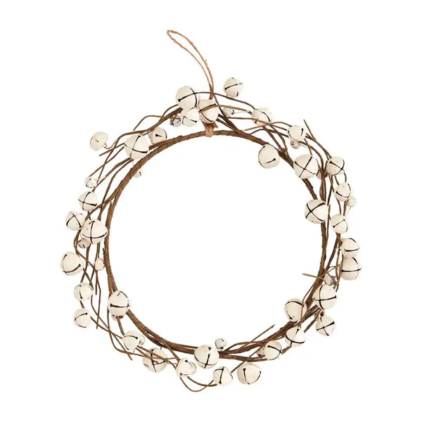 WHITE JINGLE BELL WREATH