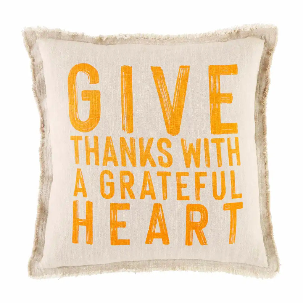 GIVE THANKS FRINGE PILLOW