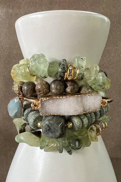 Dylan Designs - Elyse Bracelet Set Laboradite/Green