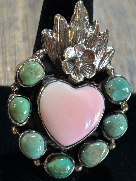 CLUSTER HEART RING
