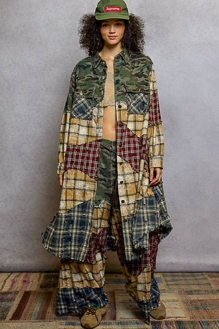 Camo Multi Patch Oversized long shirt