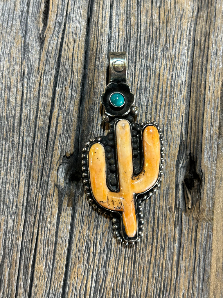 ORANGE STONE CACTUS RING/ PENDANT