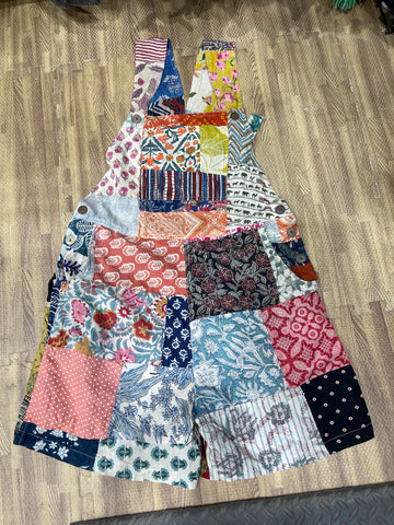 PATCHWORK SHORT ROMPER