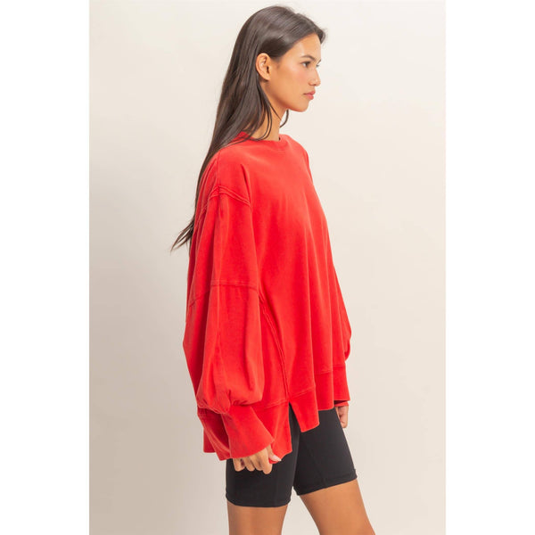 Oversized Seam Detail Long Sleeve Top