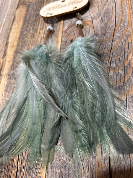 Handcrafted Sage Feather Earring