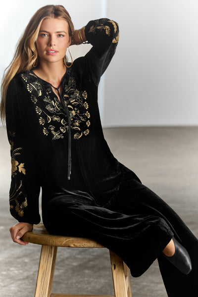 Black Velvet Prairie Blouse
