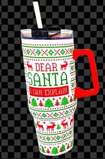 Holiday Insulated 40 oz Cup with Handle Christmas Assortment