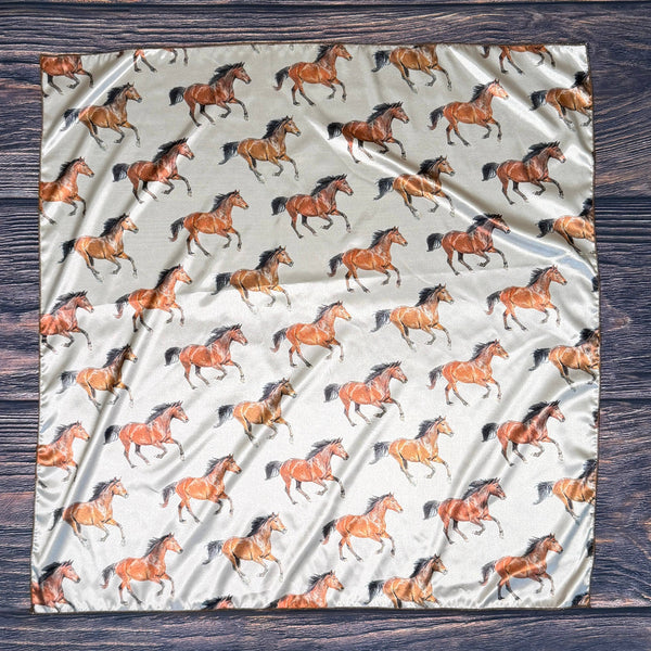 RUNNING HORSES PRINT WILD RAG