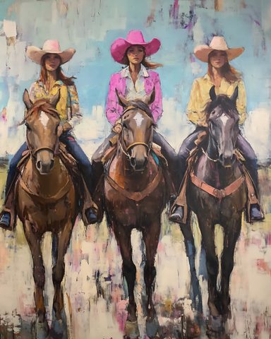 Three Cowgirls #1 8"x10" Artwork