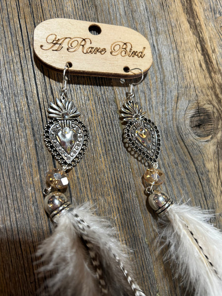 FEATHERED HEART EARRINGS