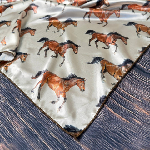 RUNNING HORSES PRINT WILD RAG