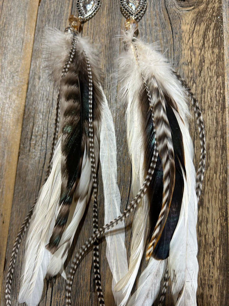 FEATHERED HEART EARRINGS