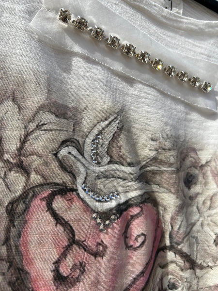 BEDAZZLED HEART TEE