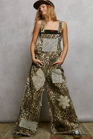 Sand Leopard Patch Overalls