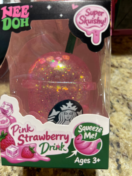 NeeDoh Pink Strawberry Drink Squishy