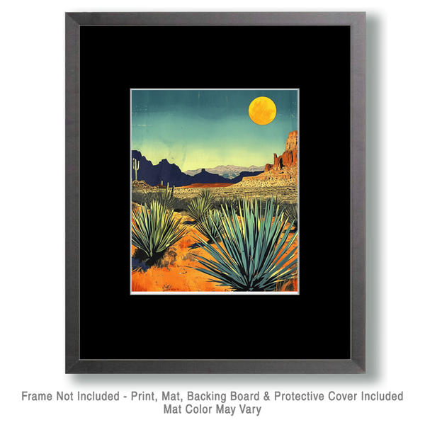 Mowbi - Vintage Southwest New Mexico Prickly Pear Cactus 8"x10" Art Print