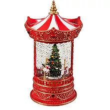 Evergreen LED Spinning Merry-Go-Round Water Lantern Table Decor
