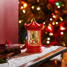 Evergreen LED Spinning Merry-Go-Round Water Lantern Table Decor