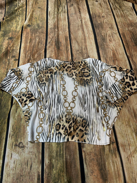 Golden Safari Mesh Top