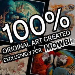 Mowbi - Stylized Southwestern Wildlife Collage Matted Art Print - Wholesale Retail Decor