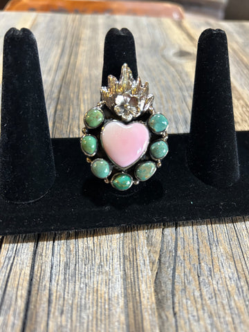 CLUSTER HEART RING
