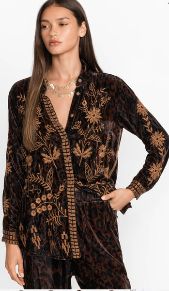 GEORGINA VELVET OVERSIZED SHIRT